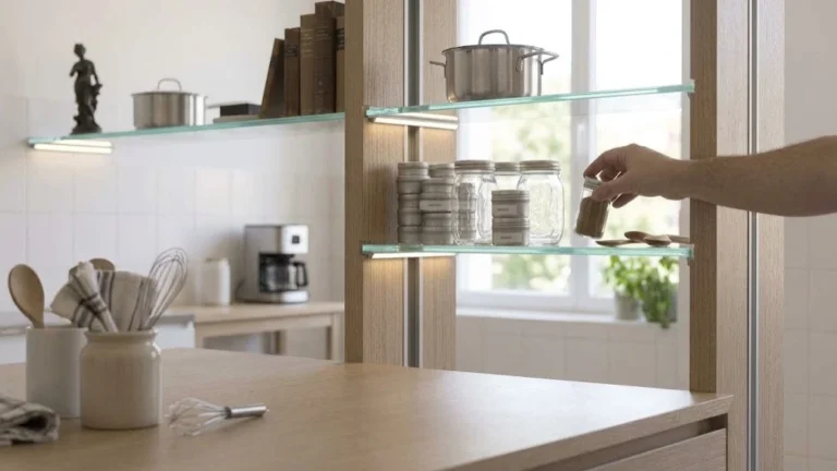 A qué altura colocar estantes de cocina sobre encimera o zona