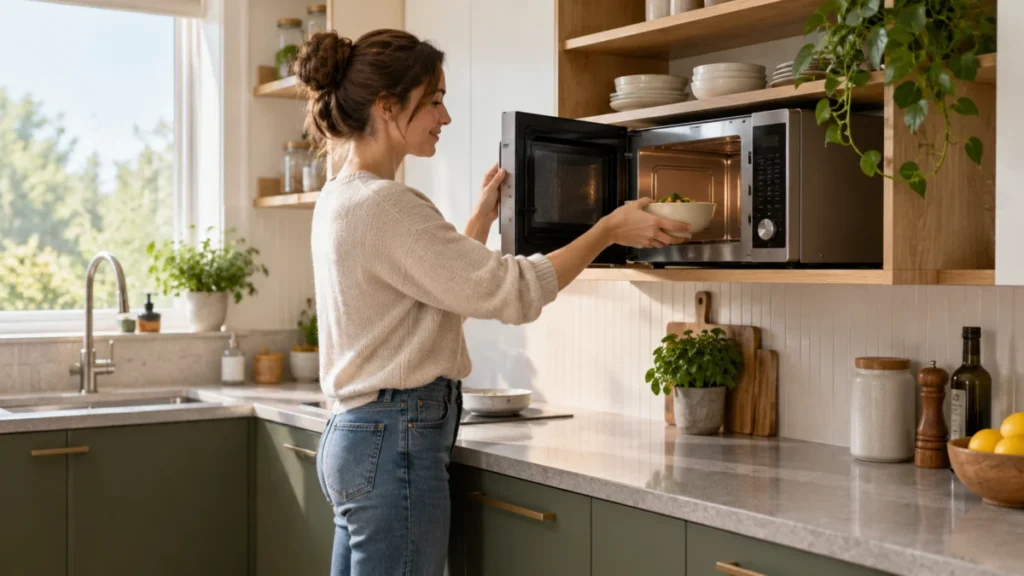 A qué altura colocar un estante para microondas para usarlo con comodidad