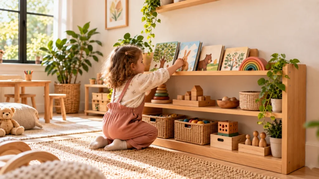 A qué altura colocar una estantería Montessori según la edad y el alcance del niño