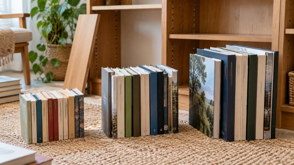 Antes de mover una sola balda, separa los libros por tamaños
