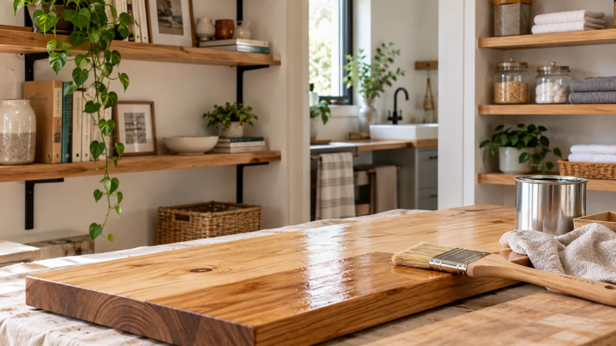 sellar o proteger estantes de madera según el ambiente